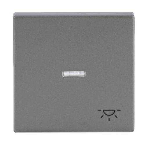 Rocker with legend Symbol "light" for Switchpush button, Single rocker grey metallic - Platform 63