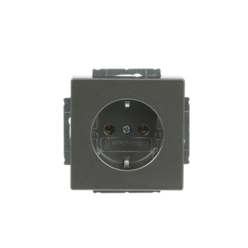 SCHUKO socket insert Without imprint grey metallic  - Platform 63