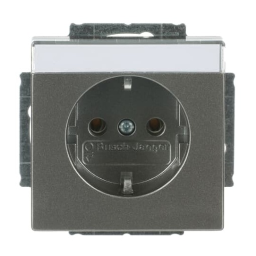 SCHUKO Socket insert with labelling field Without imprint grey metallic  - Platform 63