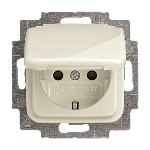 SCHUKO socket insert Safety Shutter with Hinged Lid white   BuschDuro 2000 SI