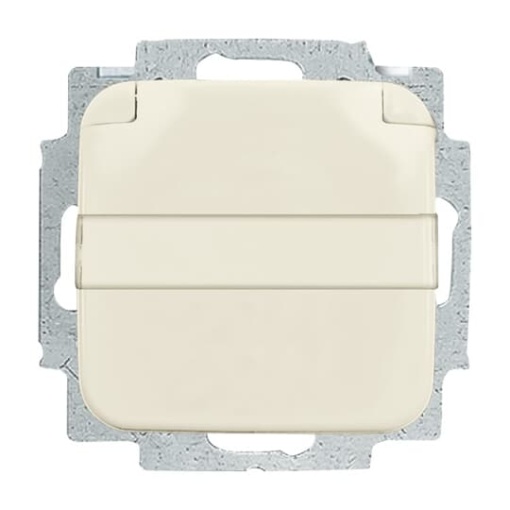 SCHUKO Socket insert with labelling field Safety Shutter with Hinged Lid white   BuschDuro 2000 SI
