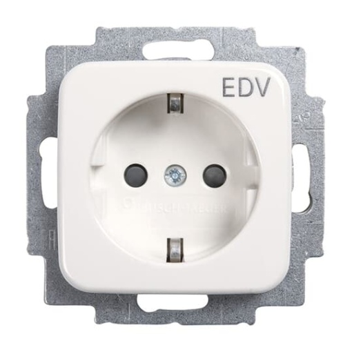 SCHUKO Socket insert with legend EDV Safety Shutter alpine white   Reflex SI