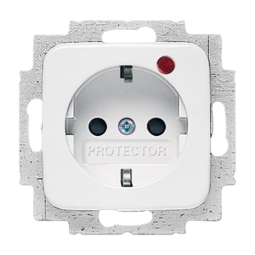 BuschProtector SCHUKO socket insert Safety Shutter withNeon lamp Red alpine white   Reflex SI