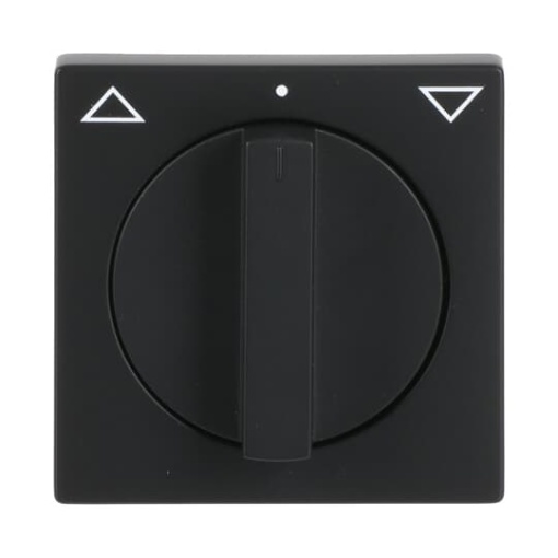 Cover plate with legend Symbol "arrows" for Venetian blind, Turn button black matt - Platform 63