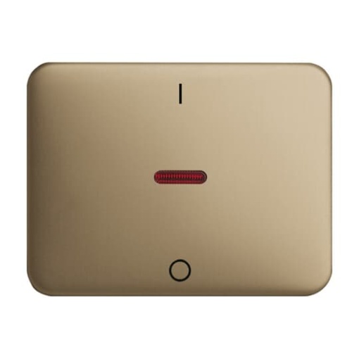 Rocker with legend Characters 0 and 1 with Small Red Calotte for Switchpush button, Single rocker bronze - alpha