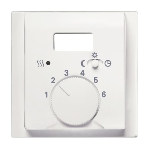 Cover plate with legend Characters 1  6 for Thermostat Turn button 1 sliding switch white  impuls