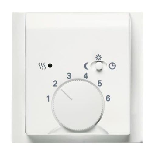 Cover plate with legend Characters 1  6 for Thermostat Turn button 1 sliding switch white  impuls