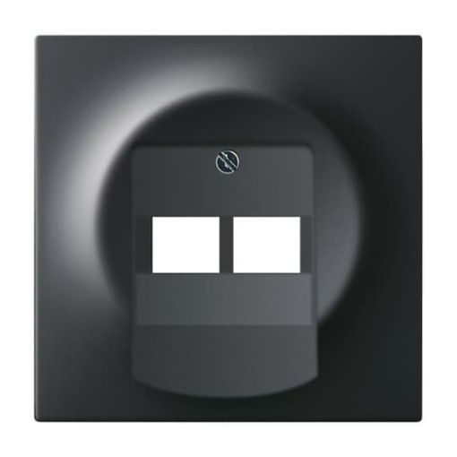 Cover plate UAEIAE ISDN 2 gang black matt  impuls