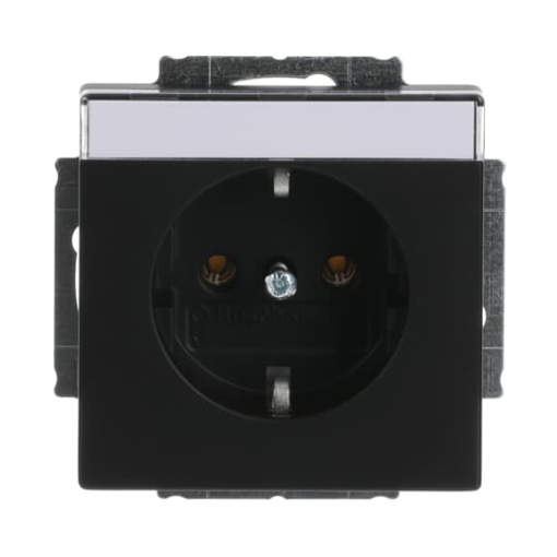 SCHUKO Socket insert with labelling field black matt  - Platform 63