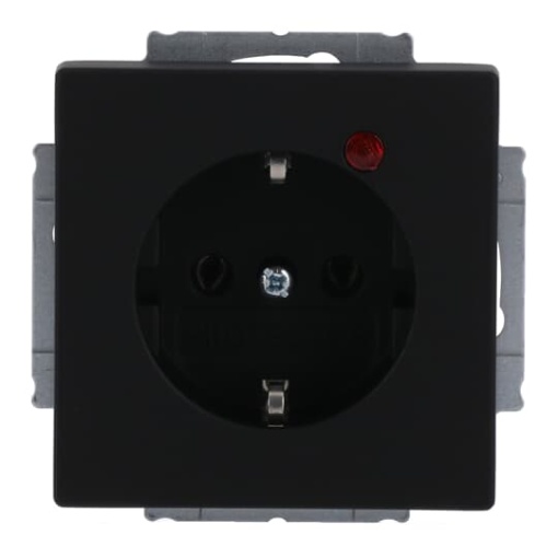 BuschProtector SCHUKO socket insert withNeon lamp Red black matt   Platform 63