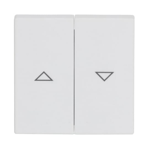 Rocker with legend Symbol "arrows" 2 gangs, for Venetian blind, Two-part rocker studio white matt - Platform 63