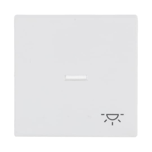 Rocker with legend Symbol "light" with Small Transparent Calotte for Switchpush button, Single rocker studio white matt - Platform 63