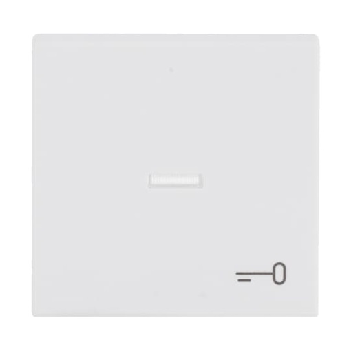 Rocker with legend Symbol "keydoor" with Small Transparent Calotte for Switchpush button, Single rocker studio white matt - Platform 63