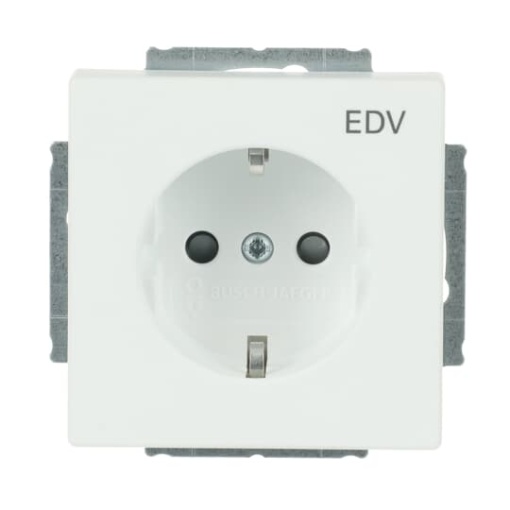 SCHUKO Socket insert with legend EDV Safety Shutter studio white matt   Platform 63
