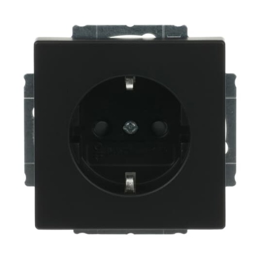 SCHUKO socket insert Safety Shutter black matt   Platform 63