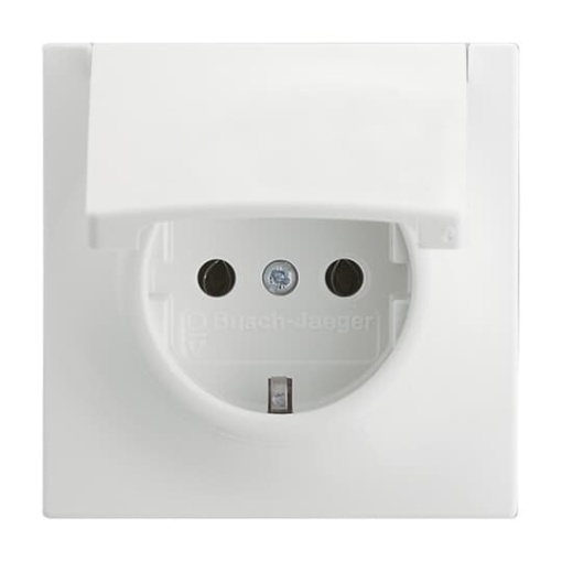 SCHUKO socket insert with Hinged Lid studio white matt  - impuls