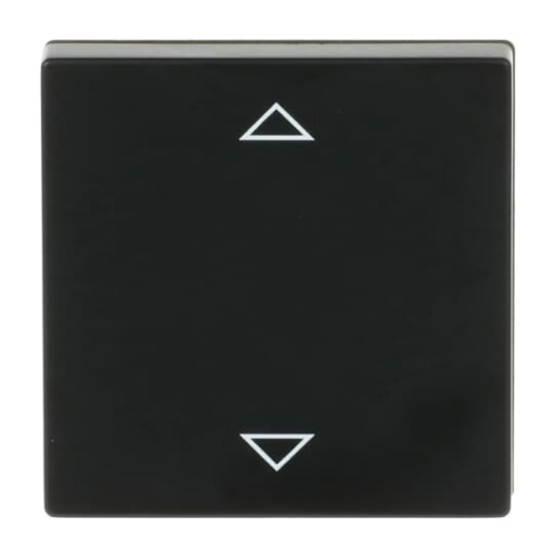 BuschJalousiecontrol II Control element with legend Symbol arrows for Venetian blind Single rocker black matt  Platform 63