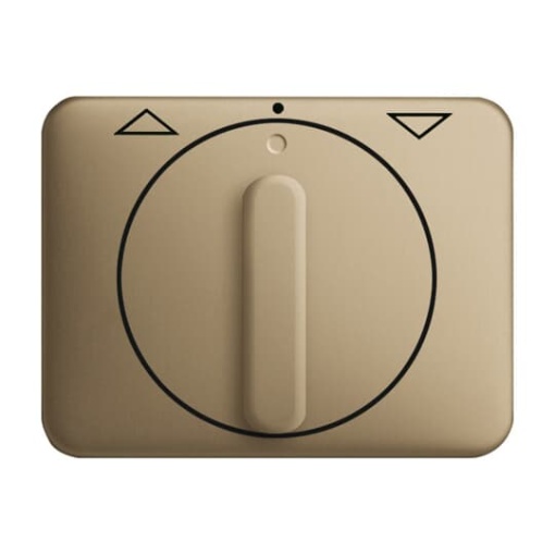 Cover plate with legend Symbol "arrows" and "0" for Venetian blind, Turn button bronze - alpha