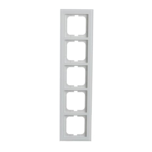 Cover frame 5gang white glass  Buschaxcent pur
