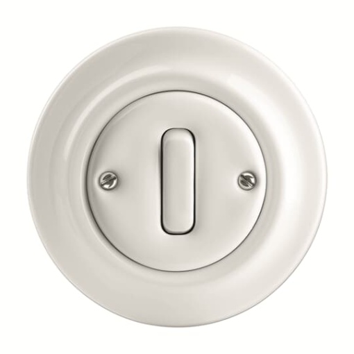 Push switch Single push button 1P pole 1NO 1NC studio white  Decento