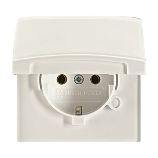 SCHUKO socket insert with Hinged Lid white  - Allwetter 44 IP 44