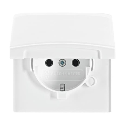 SCHUKO socket insert with Hinged Lid alpine white  - Allwetter 44 IP 44