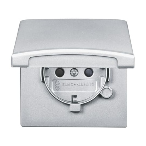 SCHUKO socket insert Safety Shutter with Hinged Lid aluminium silver  - Allwetter 44 IP 44