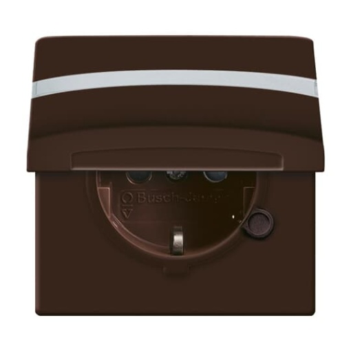 SCHUKO Socket insert with labelling field Safety Shutter with Hinged Lid brown  - Allwetter 44 IP 44