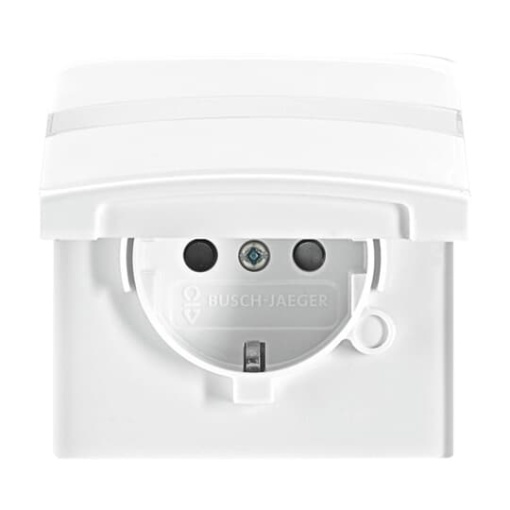 SCHUKO Socket insert with labelling field Safety Shutter with Hinged Lid alpine white  - Allwetter 44 IP 44