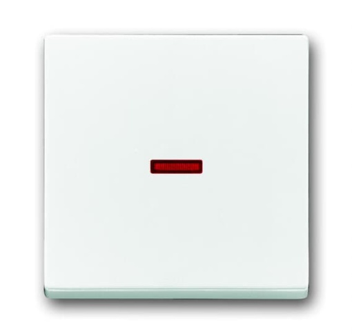 Mechanical Controls None with Small Red Calotte for Switchpush button, Single rocker studio white - Platform 63