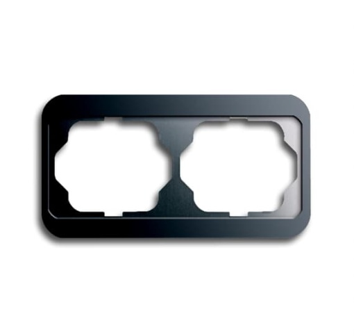 Cover frame 2gang platinum  alpha nea