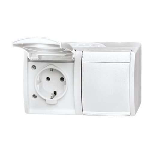 Socket Outlets with Hinged Lid alpine white   ocean