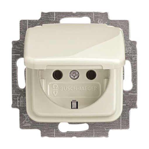 Socket Outlets with Hinged Lid white   BuschDuro 2000 SI