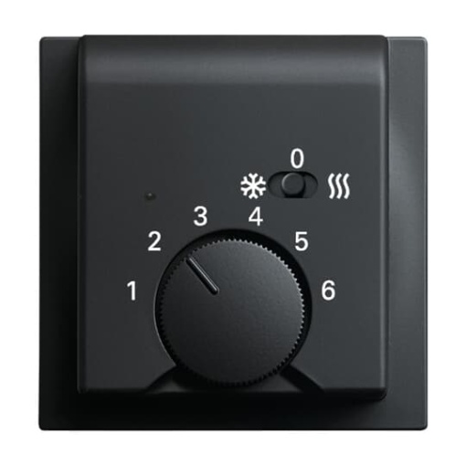 Cover plate with legend Various symbols for Thermostat Turn button 1 sliding switch black  impuls
