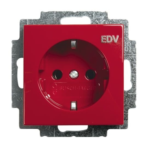 SCHUKO Socket insert with legend EDV red  - Busch-balance SI