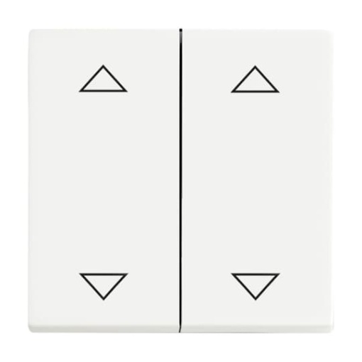 Rocker with legend Symbol "arrows" 2 gangs, for Venetian blind, Two-part rocker studio white matt - Platform 63