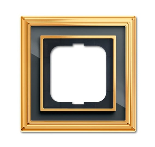 Cover frame 1gangs polished brass anthracite  BuschDynasty