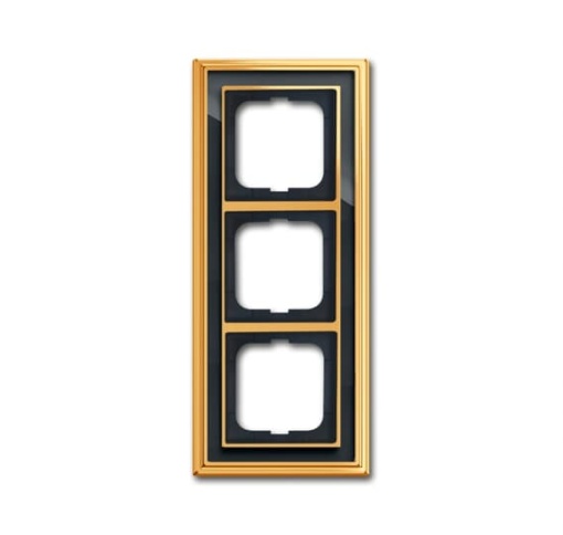 Cover frame 3gangs polished brass anthracite  BuschDynasty