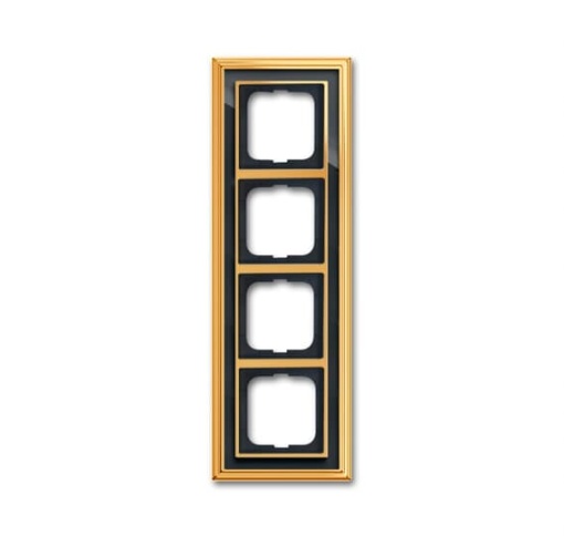 Cover frame 4gangs polished brass anthracite  BuschDynasty