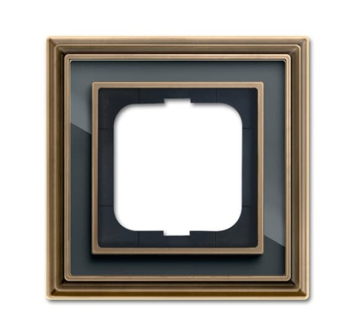 Cover frame 1gangs antique brass anthracite  BuschDynasty