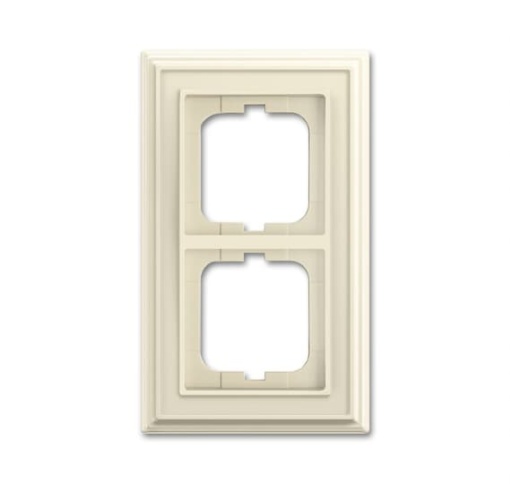 Cover frame 2gangs ivory white  BuschDynasty