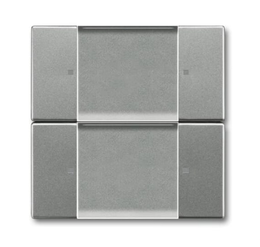Wall sensor Zigbee 2 channel 2gang Radio Control grey metallic  63x63