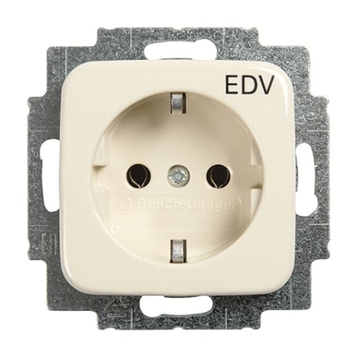 SCHUKO Socket insert with legend EDV white  - Busch-Duro 2000 SI