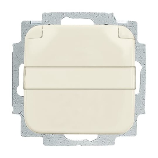 SCHUKO Socket insert with labelling field with Hinged Lid white  - Busch-Duro 2000 SI