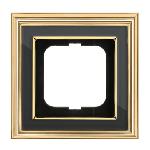Cover frame 1gangs polished brass anthracite  BuschDynasty