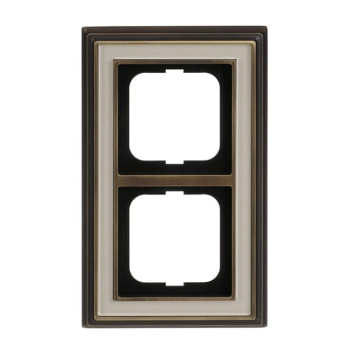 Cover frame 2gangs antique brass ivory white  BuschDynasty