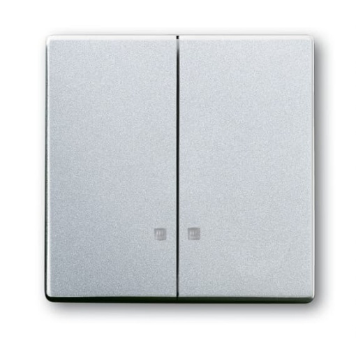 Mechanical Controls with Small Transparent Calotte for Switchpush button, Two-part rocker aluminium silver - Platform 63