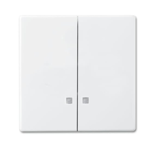 Mechanical Controls with Small Transparent Calotte for Switchpush button, Two-part rocker studio white - Platform 63