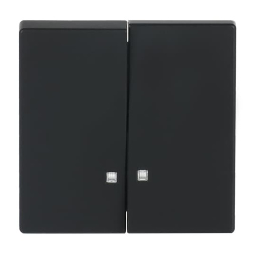 Mechanical Controls with Small Transparent Calotte for Switchpush button, Two-part rocker black matt - Platform 63