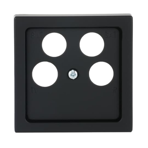 Cover plate SAT 4 gang black matt - Platform 63